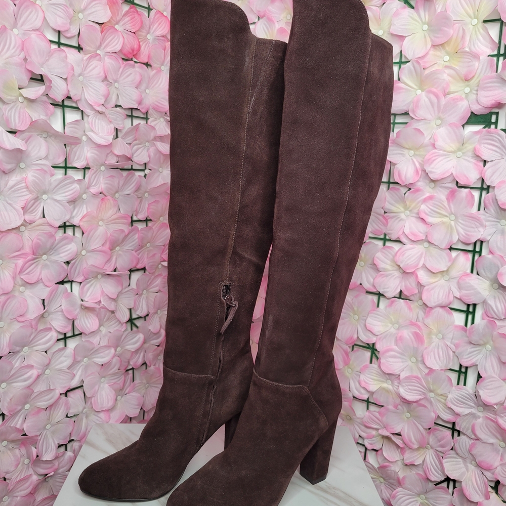 SAKS FIFTH AVENUE // Dark Brown Over the Knee Boots